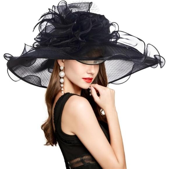 Kentucky Derby Hat for Women, Black4 - Picture 1 of 7
